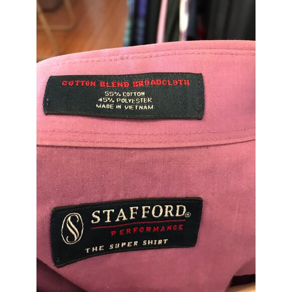 STAFFORD THE SUPER SHIRT Men's 16/34-35 L.S. Purple - Picture 3 of 7